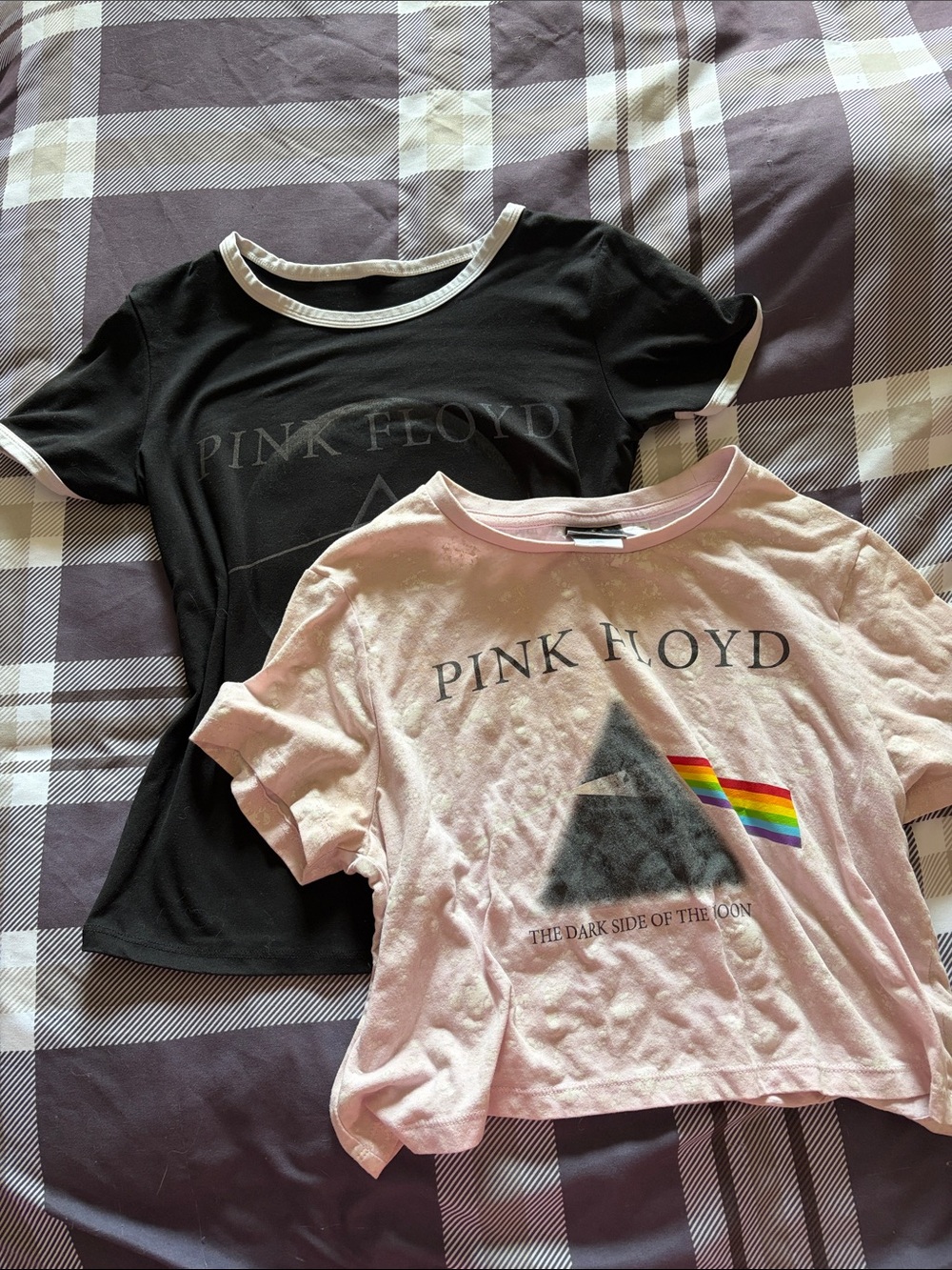 Pink Floyd Short Sleeve Tees - Black & Light Pink tie-dye!